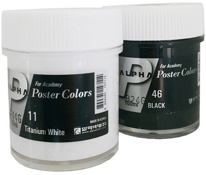 알파색채 실버레벨 포스터칼라 100ml 낱색 11 White, 2개