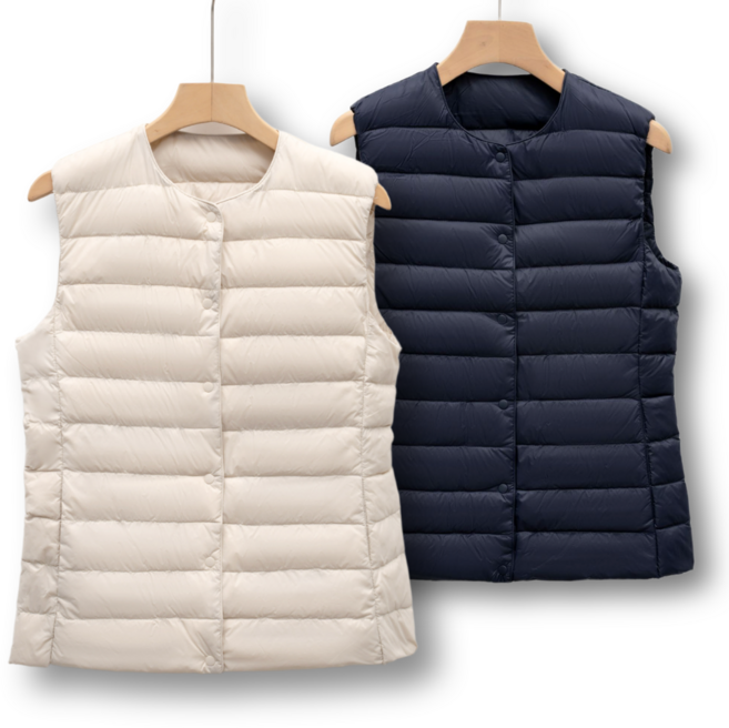 obp 따뜻한 여성 U넥 경량 패딩 조끼 자켓