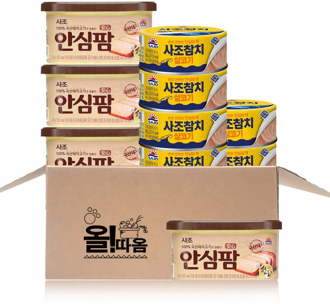 올따옴햄참치 사조 안심팜200g 4입+사조살코기참치85g 6입, 1310g, 1세트