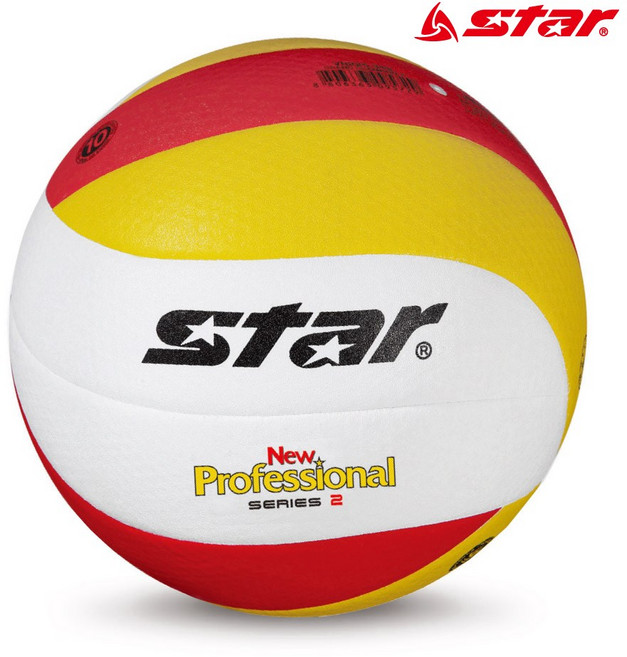 스타 뉴프로페셔널2 배구공, 화이트 + 레드 + 옐로우, 1개
