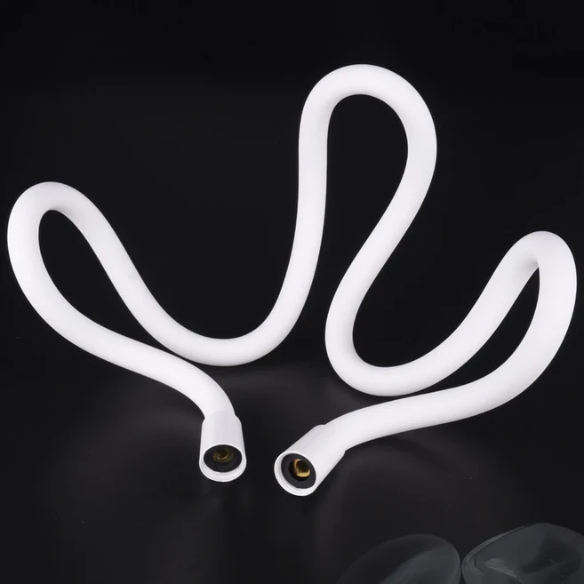 BriskSpring 변기 핸드헬드 비데 스프레이용 슈퍼 플렉시블 실리콘 비데 호스 울트라 소프트 안티 킥 샤워, 02 white