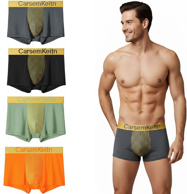 CarsemKeitn 남자 자석 팬티 면 소프트 고급 남성 드로즈 4종세트 선물 1810