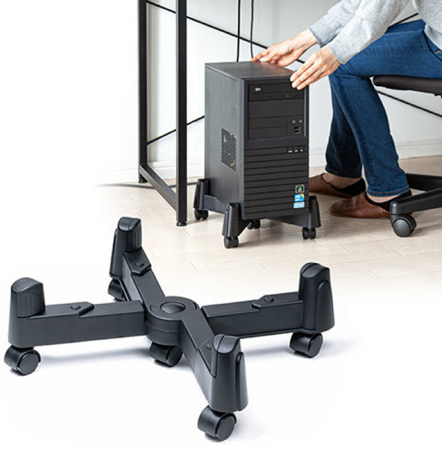 슈퍼인 컴퓨터 본체 받침대 다용도 바퀴 이동식 PC 트레이, 1개