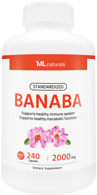 [미국번개배송] 착한명품 마이라이프 내추럴스 표준화된 바나바 2000mg, 240정, 1개