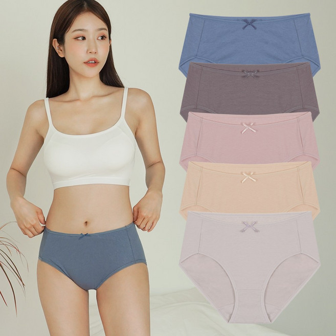 제임스딘 여성용 면스판 맥시 팬티 5매세트