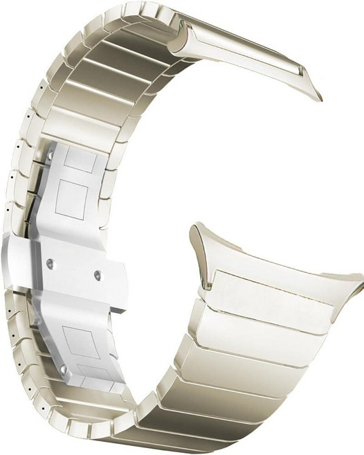 MaKTech 스테인리스 스틸 밴드 나비 버클이 달린 금속 팔찌 스트랩 삼성 갤럭시 워치 8 40/44mm 및 클래식 46mm [2025]용 (블랙), 티타늄