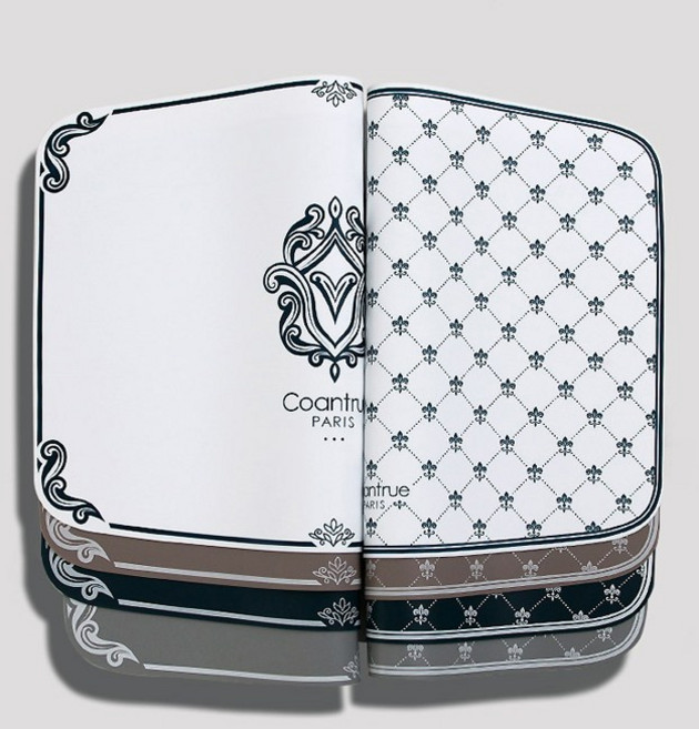 꼬앙뜨로 프랑스 아미앙스 실리콘 코팅 개인 식탁 테이블매트 깔개 모음 18종, 아베끄르땅-라이트그레이, 1개