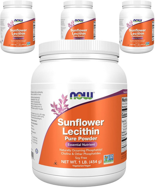 나우푸드 선플라워 레시틴 퓨어 파우더, 454g, 4개