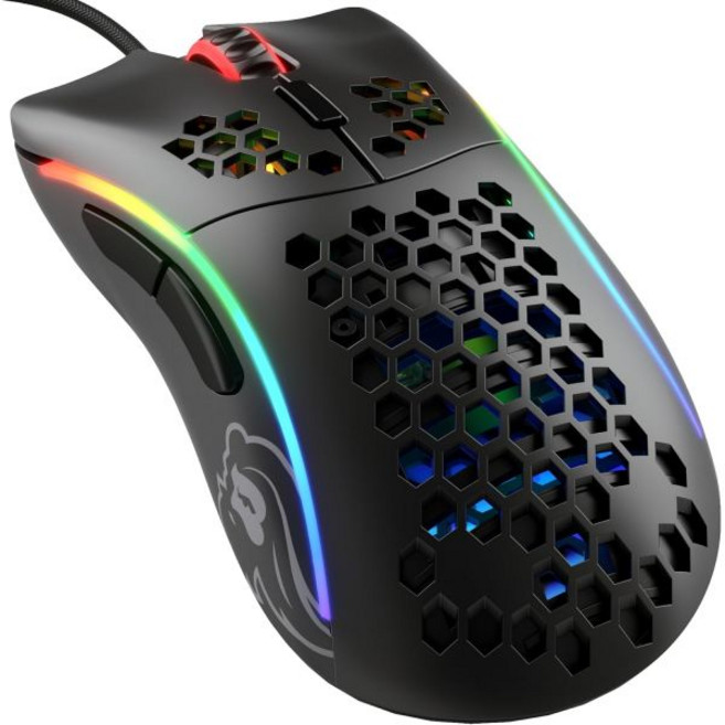 Glorious PC Gaming Race 게이밍 마우스 노트북 유무선 글로리어스 모델 O 유선 67g 슈퍼라이트 허니콤 디자인 RGB 픽사트 3360 센서 오므론 스위치 양손, Matte Black, Minus (Small)_Model D (Ergonom, 1개