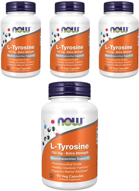 나우푸드 L-타이로신 750mg 베지 캡슐, 90정, 4개 - 쿠팡