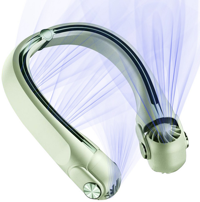 무선 휴대용 넥밴드 선풍기 저소음 목걸이 선풍기 넥밴드 선풍기 무선 목걸이 휴대용 넥선풍기 급속냉각 넥선풍기, 녹색 넥선풍기