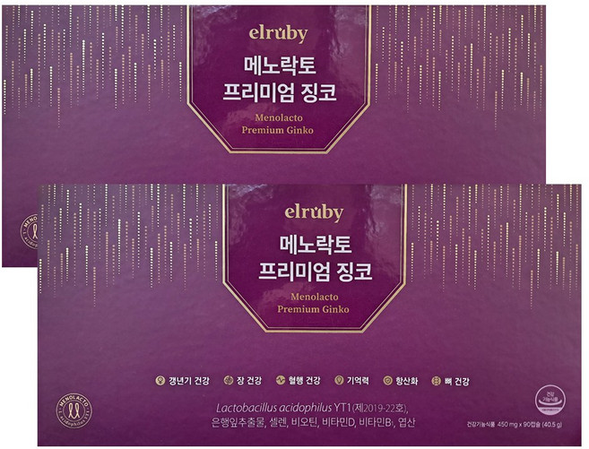 리뉴얼 메노락토 프리미엄 징코 갱년기유산균 YT1 6개월분, 2박스, 90정