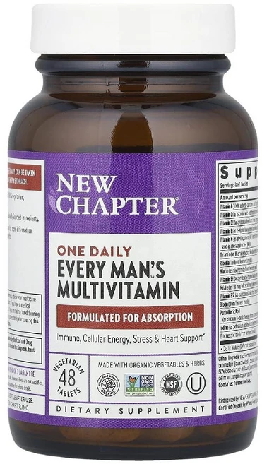 뉴챕터 종합비타민 One Daily Every Mans Multivitamin 타블렛48정, 48정 - 쿠팡