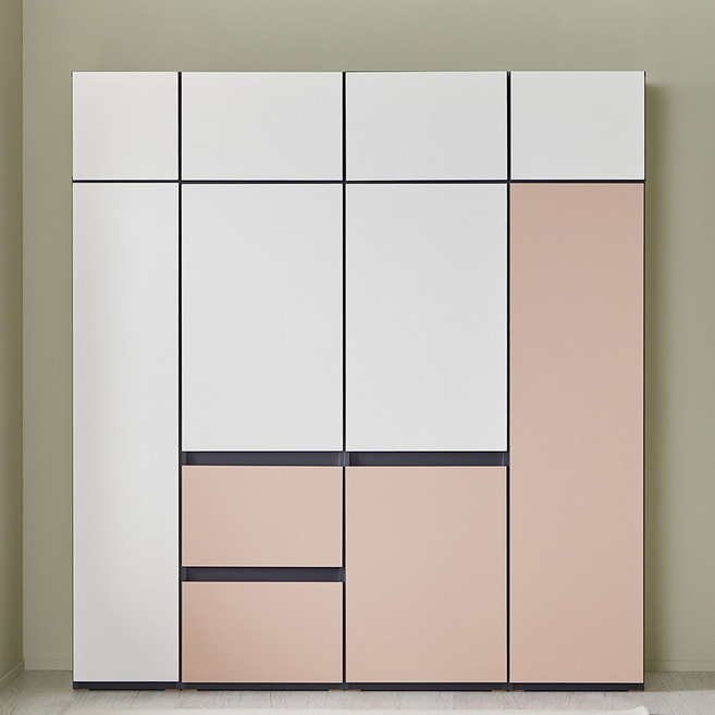 데코앤비 빌트인 다용도 투도어옷장 시리즈 시리즈 미니 원룸 싱글옷장 수납장 키큰 틈새장, 350투문옷장_, 샌드그레이 스모키올리브