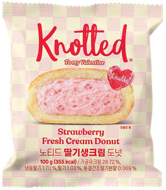 노티드 딸기생크림 도넛 100g x 4개