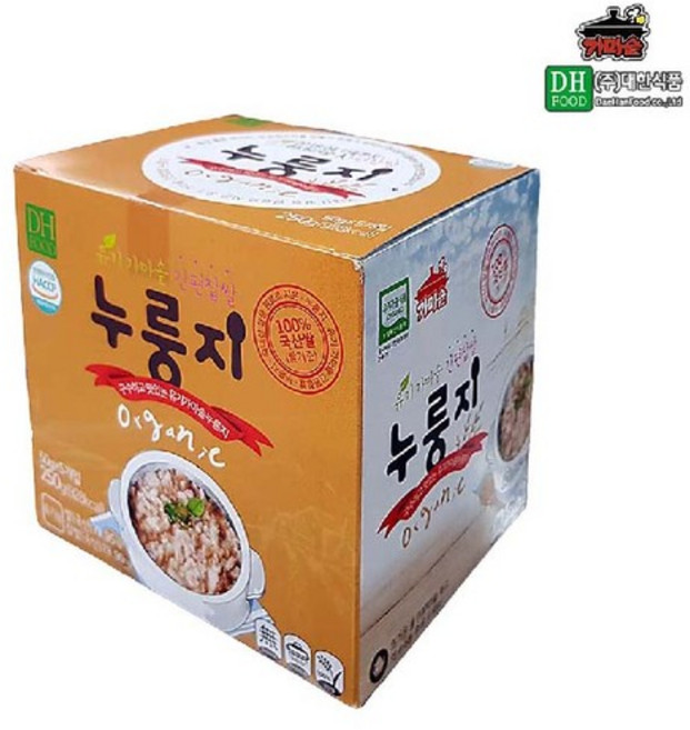 대한 유기가마솥 간편 찹쌀 누룽지 250g(50gx5)x12, 250g, 12개