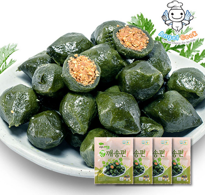 [엔젤쿡] 자연담은 거문도 해풍쑥 생깨송편 300g X 4봉 친환경인증 쑥사용, 생깨송편 300gX4봉, 4개
