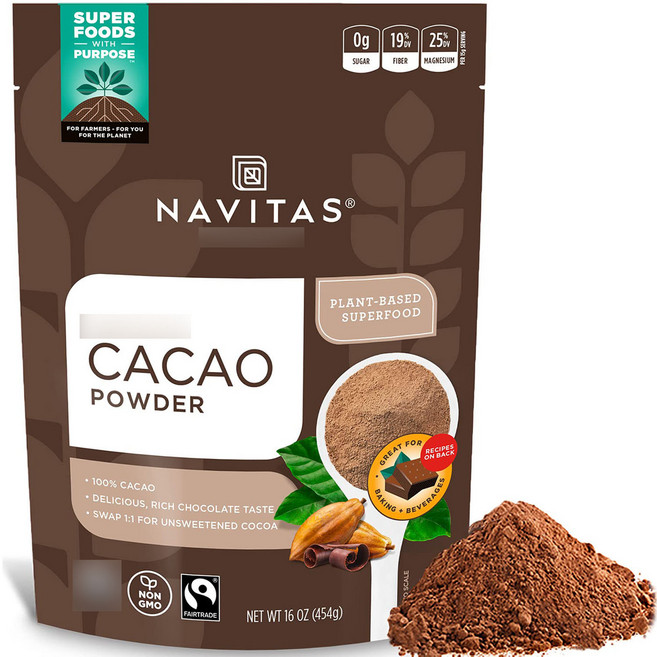 Navitas Naturals 無糖可可粉, 454g, 1包, 1包