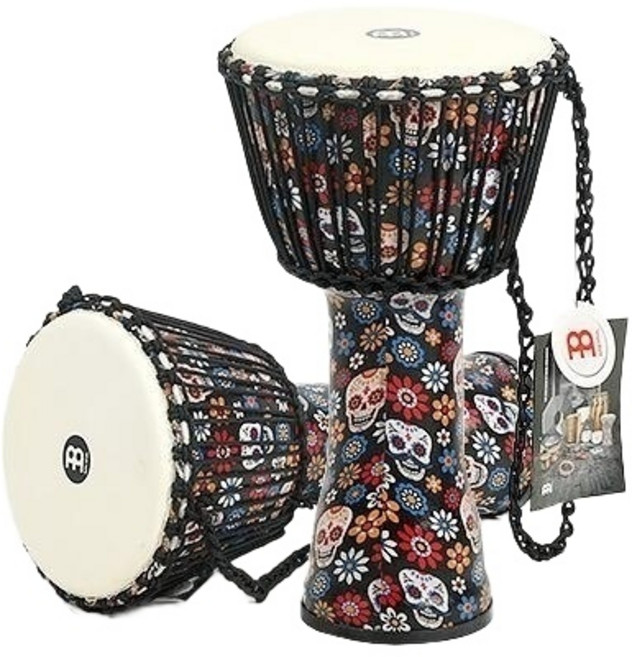 MEINL 아프리카 드럼 에스닉 핸드메이드 천연 가죽 양피 젬베 전용 케이스 포함, 1개, 스컬/padj7-m-g