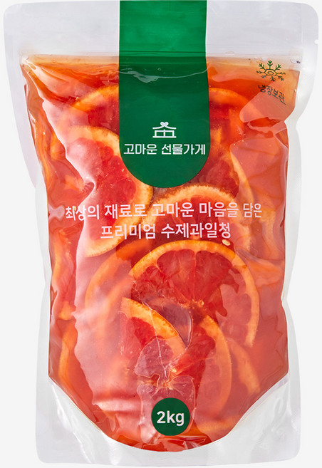 카페수제청 자몽슬라이스청 자몽청 과일청 대용량 홈카페 수제청 [고마운선물가게], 600g, 1개입, 1개