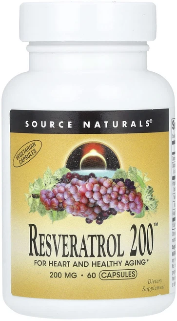 12월눈오는달 Source Naturals Resveratrol 200™ 200mg 캡슐 60정 미리준비하세요, SourceNaturalsResveratrol20020, 1개 - 쿠팡