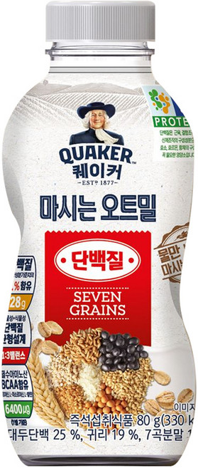 퀘이커 마시는 오트밀F 단백질2.0, 80g, 6개