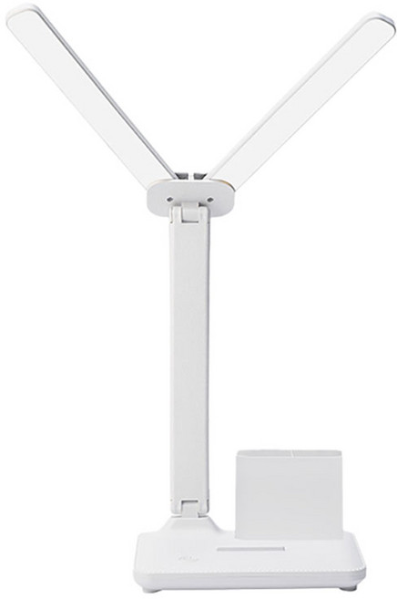 178小舖 雙燈頭LED檯燈 4000mAh 無極調光 三色溫 無頻閃 多角度調節 充電式 附筆筒手機支架, 雙燈頭款-4000毫安(無極調光三色溫)
