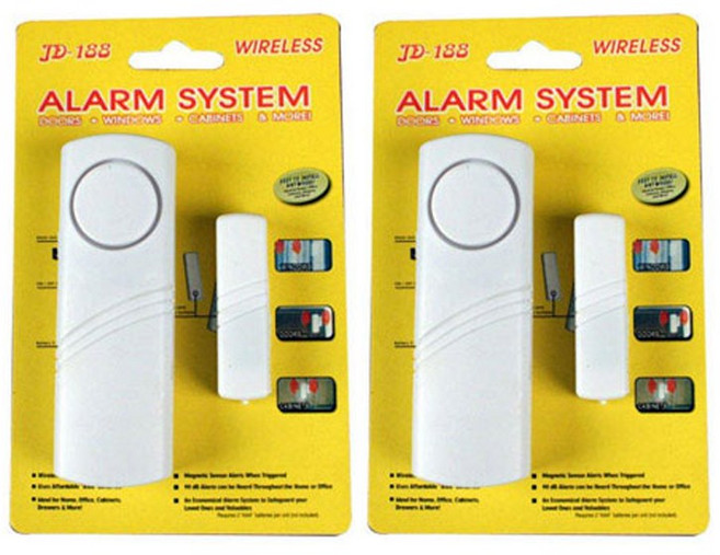 베란다 화장실 매장 창고 창문방범장치 1+1 도어 경보기 경보음 문열림센서 사고방지 방범용 센서, 2개, 2개