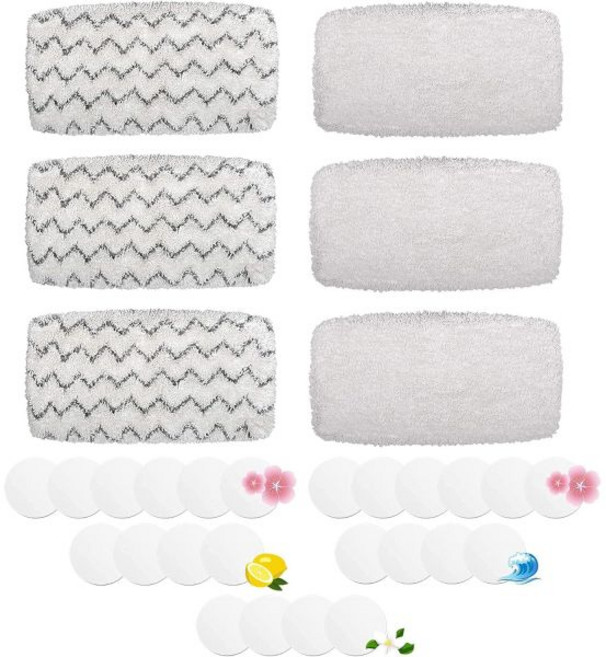 F Flammi 스팀 청소기 극세사 바닥 걸레 소모품 비쎌 파워프레시 진공청소기 2747A 심포니 진공청소기용 6팩 패드 플러스 24팩 향 디스크