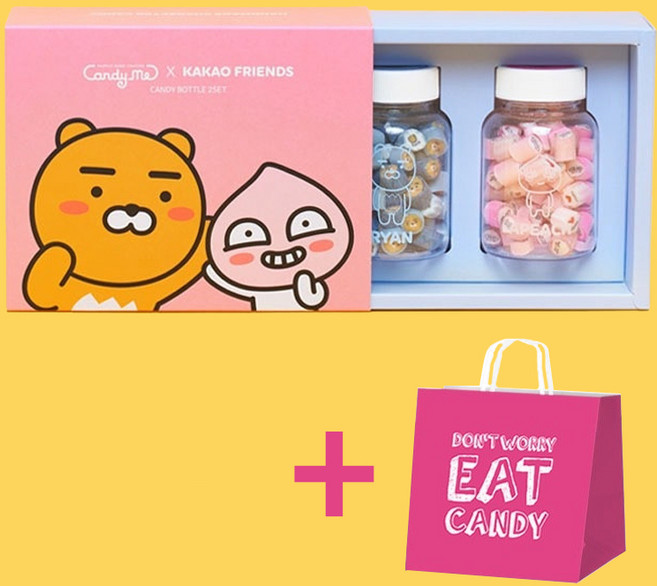 카카오 프렌즈 화이트데이 사탕 수제 캔디 선물세트, 2개, 70g