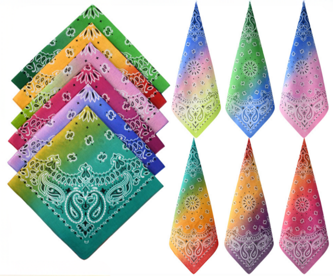 코지치 등산 손수건 그라데이션 6개, 레드+블루+그린+퍼플+옐로우+핑크