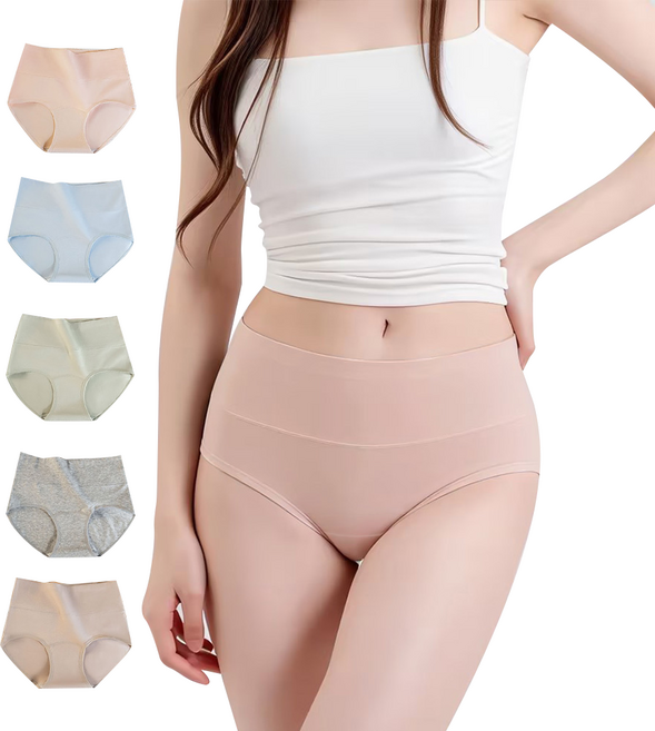 Le Gou 여성 순면 팬티 고탄력 데일리 사계절 항균 팬티 5종 세트