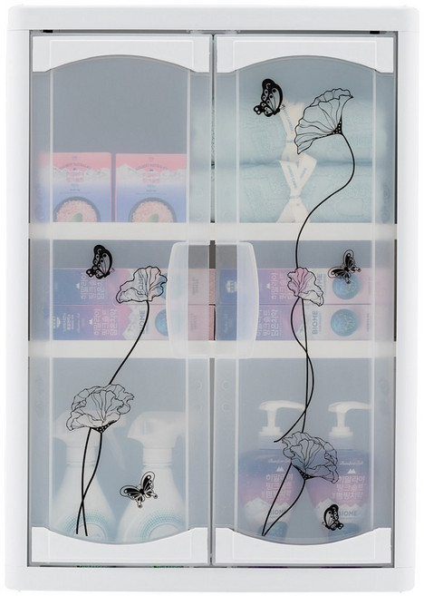 홈앤드림 클리어 006 욕실장 중형, 화이트, 1개