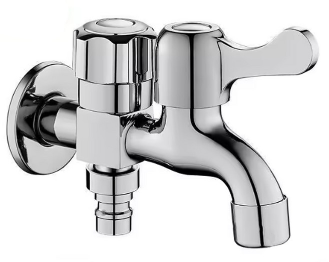 양갈래 수도꼭지 세탁기 베란다 두갈래 수전, 1개