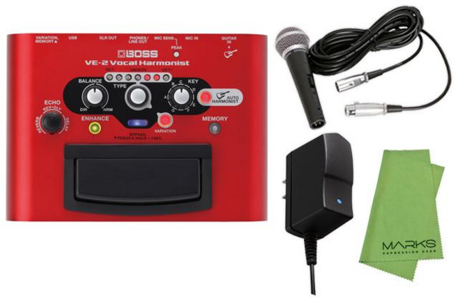 BOSS VE-2 마이크 + AC 어댑터 세트 보컬 이펙터[택배우편]