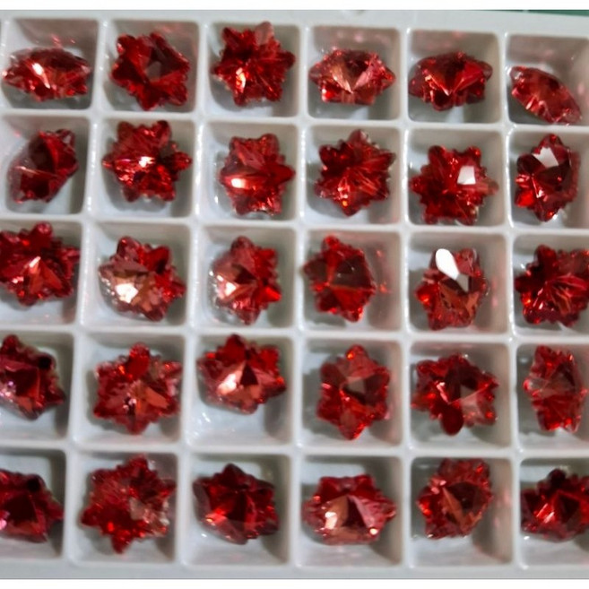 K9水晶雪花尖底美甲飾品, 1個, 12mm 雪花尖底 15颗,1