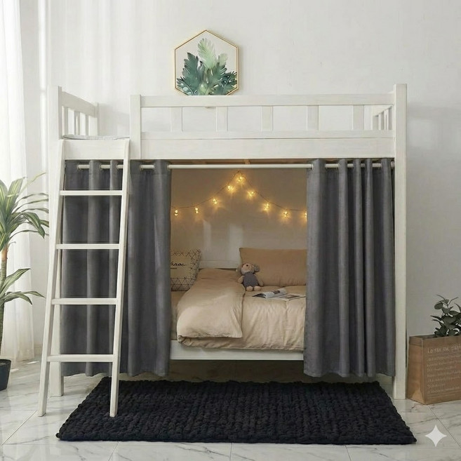 101도 기숙사 2층 침대 커튼 가리개 1+1 암막 가림막