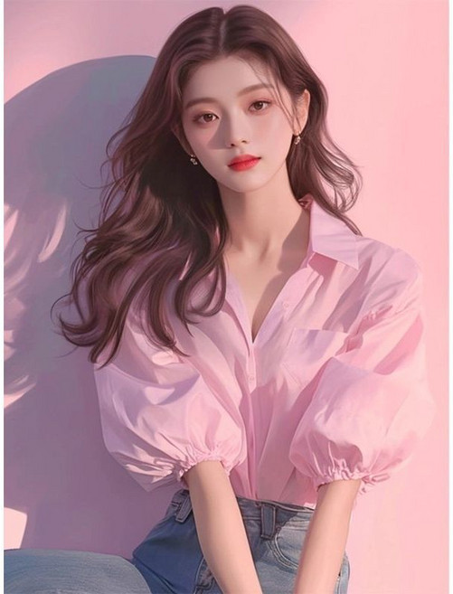 PETITBATH 핑크 셔츠 유행 여름 작은 키