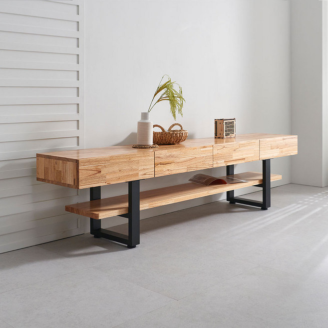 럭셔리 2100 참죽 원목 북유럽 거실장, C 서랍 거실장, JPLDC2 내추럴