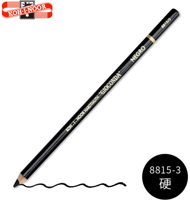 KOH-I-NOOR 捷克 黑色碳精筆 8815-2 (中), 1個, 黑色, 硬