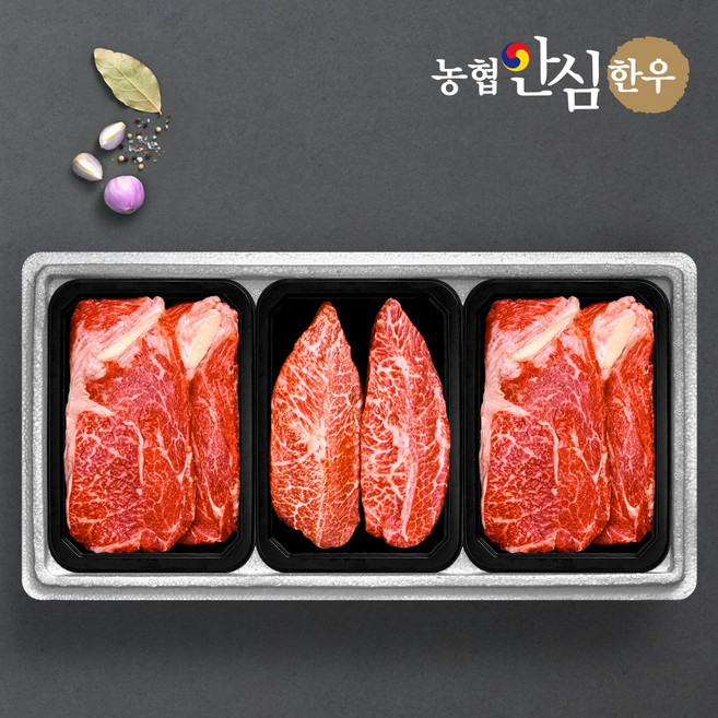 [농협안심한우] 등심 500g x 2팩+특수부위 500g x 1팩 총1.5kg, 1개