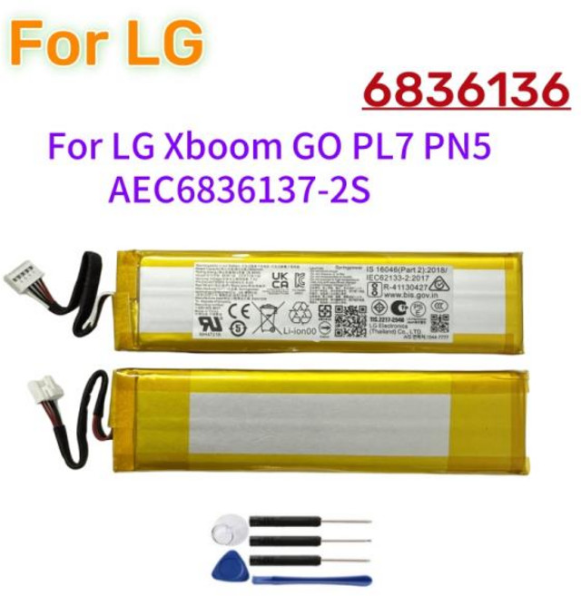 3900Mah 6836136 LG Xboom GO PL7 PN5 AEC6836137-2S 블루투스스피커 배터리 도구용 교체