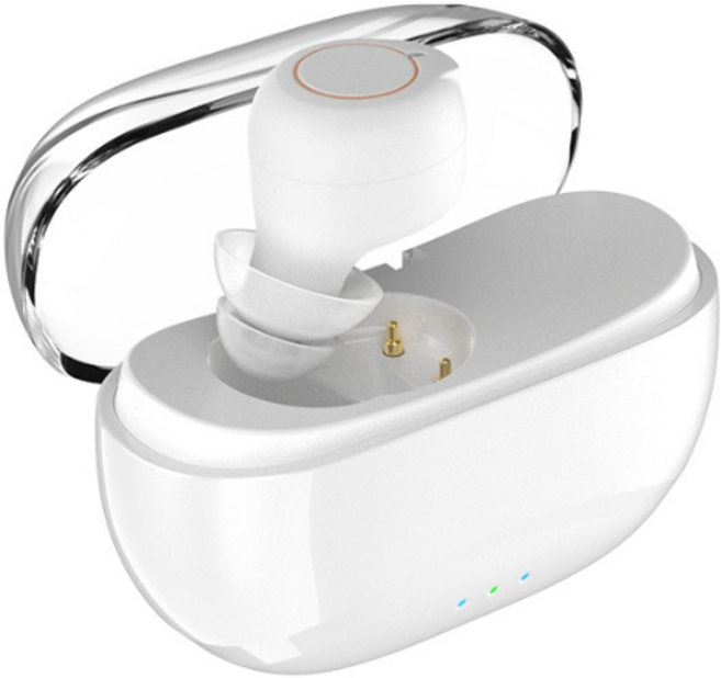 FDA인증 소리증폭기 고성능 터치식 충전식 최신형 초소형, 1개, 01)화이트