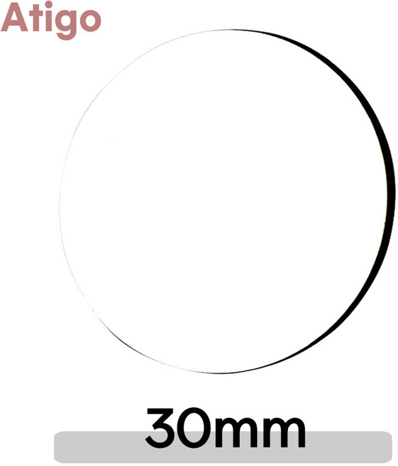 ATIGO / 직경 30mm 국산 원형 투명 아크릴 판 만들기 재료 (두께 2mm), 타공없음, 10개