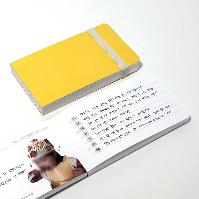 딜라이트 로그북 데일리 미니 감성 노트 일기 기록장 체크리스트 모눈 라인 트래커 다이어리, 1개, 레몬 크림