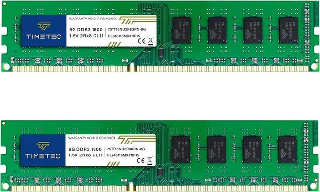 Timetec 16GB KIT(2x8GB) DDR3 1600MHz (DDR3-1600) PC3-12800 (PC3-12800U) Non-ECC 언버퍼드 1.5V CL11 2Rx, DDR3 16GB KIT(2x8GB), 1개