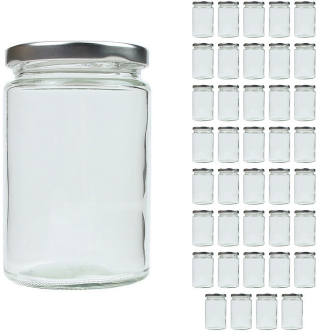 공병상회 DW공통400 유리병 + 70파이/러그캡 실버 350ml, 48개