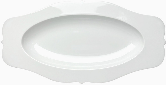 [트리니체] REICHENBACH 독일 라이헨바흐 테이스트 도자기 플랫 오벌 접시, 1개, 화이트