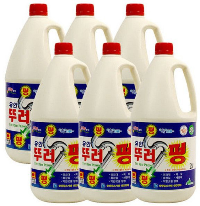 유안 뚜러펑 2L x 6개(1박스) 펑크린 뚫어뻥 변기 배수구 세정제 욕실 화장실 변기세제, 1개
