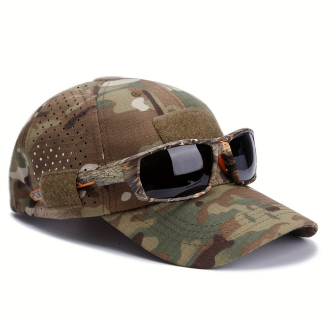 남성용 밀리터리 카모 단색 아웃도어 야구 모자 자외선 차단 통기성 낚시 하이킹 캠핑 야외 활동 베이스볼 캡